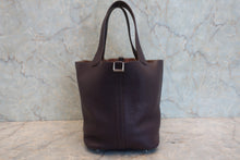 将图片加载到图库查看器，HERMES PICOTIN LOCK MM Clemence leather Raisin □R刻印 Hand bag 800080234
