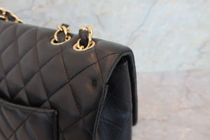 CHANEL/シャネル 中マトラッセシングルフラップチェーンショルダーバッグ ラムスキン ブラック/ゴールド金具 ショルダーバッグ 700070123