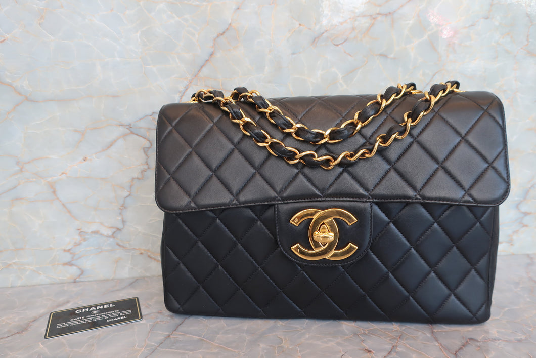 CHANEL/シャネル 中マトラッセシングルフラップチェーンショルダーバッグ ラムスキン ブラック/ゴールド金具 ショルダーバッグ 700080160