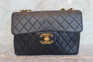CHANEL/シャネル 中マトラッセシングルフラップチェーンショルダーバッグ ラムスキン ブラック/ゴールド金具 ショルダーバッグ 700080160