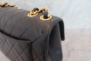 CHANEL/シャネル 中マトラッセシングルフラップチェーンショルダーバッグ ラムスキン ブラック/ゴールド金具 ショルダーバッグ 700080160