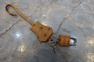 HERMES／エルメス バーキン25 オーストリッチ ナチュラル □N刻印 ハンドバッグ 700040126
