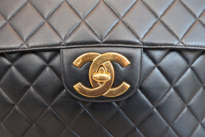 CHANEL/シャネル 中マトラッセシングルフラップチェーンショルダーバッグ ラムスキン ブラック/ゴールド金具 ショルダーバッグ 700080160