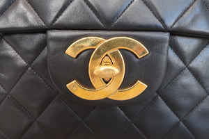 CHANEL Medium Matelasse Single flap chain shoulder bag Lambskin Black/Gold hadware Shoulder bag 600100209