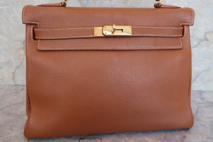 HERMES KELLY 32 Clemence leather Gold □C刻印 Hand bag 600080196