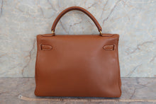 将图片加载到图库查看器，HERMES KELLY 32 Clemence leather Gold □C刻印 Hand bag 600080196
