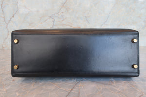 HERMES KELLY 32 Box carf leather Black Hand bag 700070105