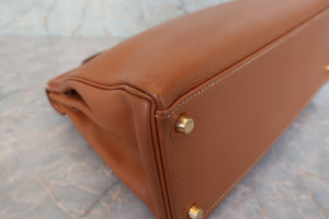 HERMES KELLY 32 Clemence leather Gold □C刻印 Hand bag 600080196