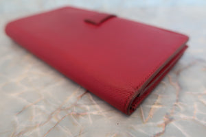 HERMES Bearn Soufflet Epsom leather Rouge garance □R刻印 Wallet 600040113