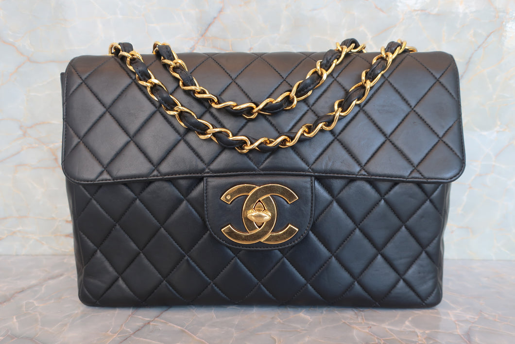 CHANEL/シャネル 中マトラッセシングルフラップチェーンショルダーバッグ ラムスキン ブラック/ゴールド金具 ショルダーバッグ 700080154
