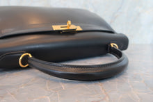 Load image into Gallery viewer, HERMES KELLY 32 Box carf leather Black Hand bag 700070105
