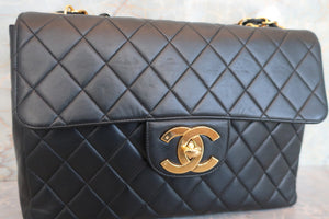 CHANEL/シャネル 中マトラッセシングルフラップチェーンショルダーバッグ ラムスキン ブラック/ゴールド金具 ショルダーバッグ 700080154