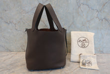 将图片加载到图库查看器，HERMES PICOTIN LOCK PM Clemence leather Cacao □N刻印 Hand bag 800080202
