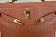 将图片加载到图库查看器，HERMES KELLY 32 Clemence leather Gold □C刻印 Hand bag 600080196
