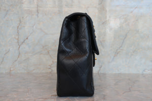 CHANEL/シャネル 中マトラッセシングルフラップチェーンショルダーバッグ ラムスキン ブラック/ゴールド金具 ショルダーバッグ 700080154