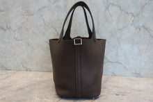 将图片加载到图库查看器，HERMES PICOTIN LOCK PM Clemence leather Cacao □N刻印 Hand bag 800080202

