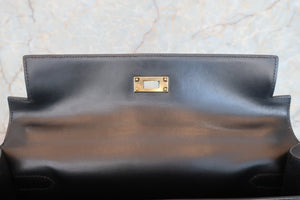 HERMES KELLY 32 Box carf leather Black Hand bag 700070105