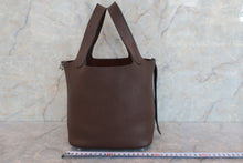 Load image into Gallery viewer, HERMES PICOTIN LOCK PM Clemence leather Chocolat □M Engraving Hand bag 600050218
