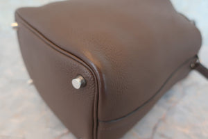 HERMES PICOTIN LOCK PM Clemence leather Chocolat □M刻印 Hand bag 600050218