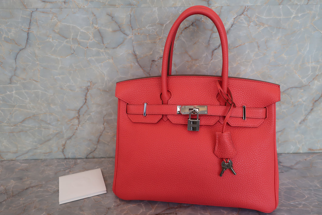 HERMES BIRKIN 30 Clemence leather Rose jaipur □R Engraving Hand bag 600080195