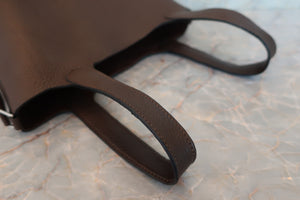 HERMES PICOTIN LOCK PM Clemence leather Chocolat □M刻印 Hand bag 600050218