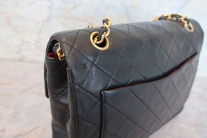 CHANEL/シャネル マトラッセＷフラップＷチェーンショルダーバッグ ラムスキン ブラック/ゴールド金具 ショルダーバッグ 700090157