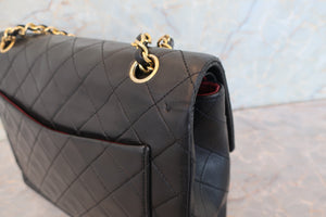CHANEL/シャネル マトラッセＷフラップＷチェーンショルダーバッグ ラムスキン ブラック/ゴールド金具 ショルダーバッグ 700090157