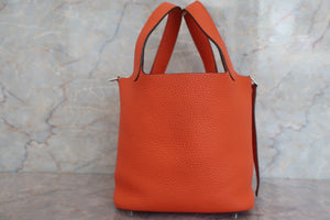 HERMES PICOTIN LOCK PM Clemence leather Feu T刻印 Hand bag 600070083