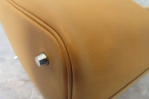 HERMES PICOTIN LOCK TOUCH MM Clemence leather/Swift leather Natural sable T Engraving Hand bag 600120259