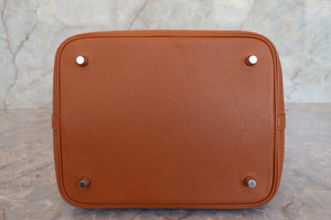 HERMES／エルメス ピコタンロックＭＭ ヴォーエプソン ゴールド/クレ/ブラック C刻印 ハンドバッグ 700070109