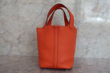 将图片加载到图库查看器，HERMES PICOTIN LOCK PM Clemence leather Feu T刻印 Hand bag 600070083
