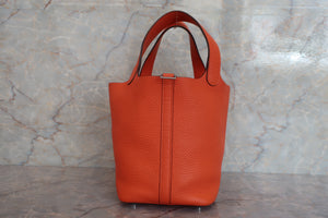 HERMES PICOTIN LOCK PM Clemence leather Feu T刻印 Hand bag 600070083