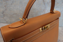 将图片加载到图库查看器，HERMES KELLY 32 Box carf leather Natural □D刻印 Shoulder bag 600090227
