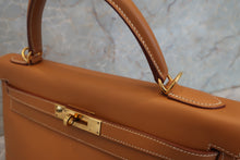 将图片加载到图库查看器，HERMES KELLY 32 Box carf leather Natural □D刻印 Shoulder bag 600090227
