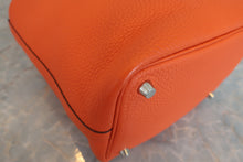 将图片加载到图库查看器，HERMES PICOTIN LOCK PM Clemence leather Feu T刻印 Hand bag 600070083
