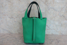 Load image into Gallery viewer, HERMES PICOTIN LOCK Eclat MM Clemence leather/Swift leather Menthe/Vert bosphore Z Engraving Hand bag 800050145
