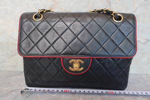 CHANEL Matelasse chain shoulder bag Lambskin Black/Red/Gold hadware Shoulder bag 600110008