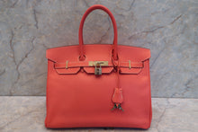 Load image into Gallery viewer, HERMES CANDY BIRKIN 35 Epsom leather Rose jaipur/Gold □P Engraving Hand bag 700120116
