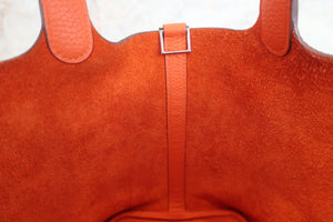 HERMES PICOTIN LOCK PM Clemence leather Feu T刻印 Hand bag 600070083