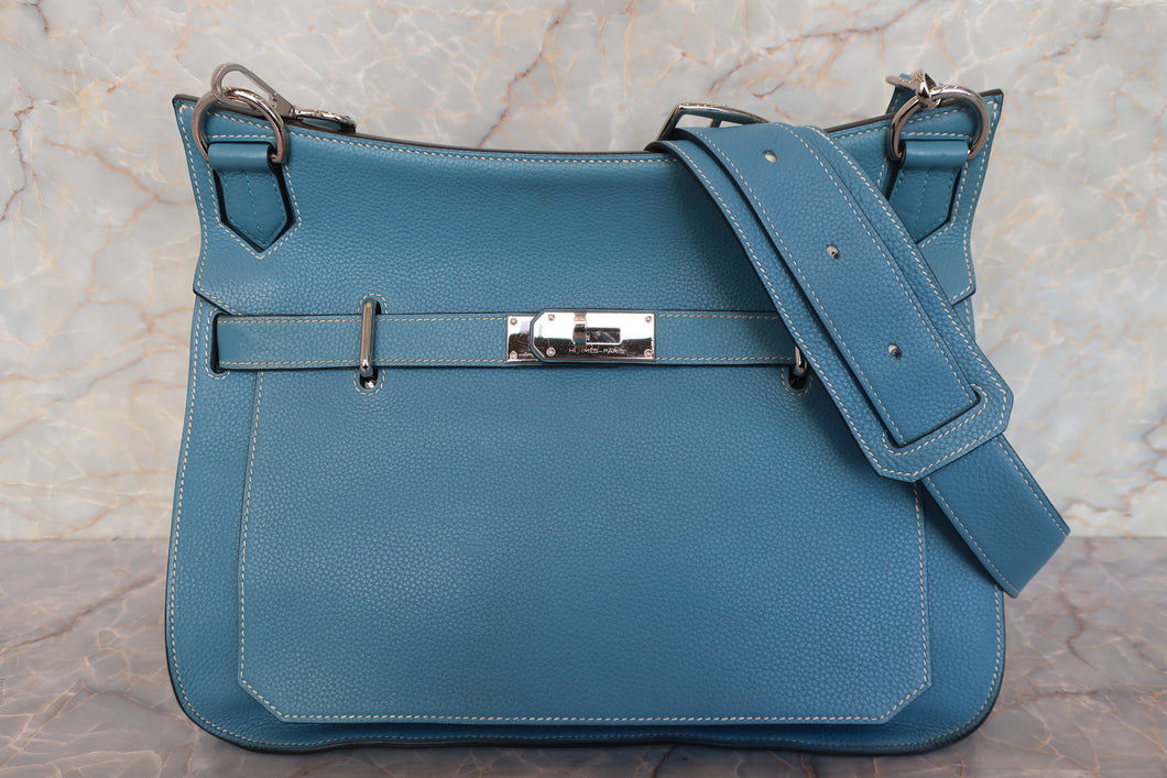 HERMES／エルメス ジプシエール34 トリヨンクレマンス ブルージーン □L刻印 ショルダーバッグ 700110009