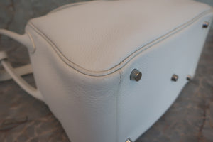 HERMES LINDY 30 Clemence leather White □K Engraving Shoulder bag 600060012
