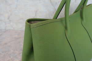 HERMES GARDEN PARTY PM Negonda leather Anise green □M Engraving Tote bag 600080204