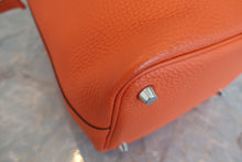 将图片加载到图库查看器，HERMES PICOTIN LOCK PM Clemence leather Feu □R刻印 Hand bag 600070140
