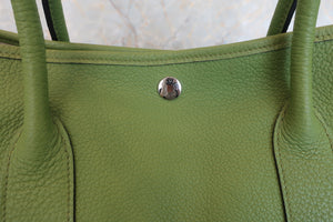 HERMES GARDEN PARTY PM Negonda leather Anise green □M刻印 Tote bag 600080204