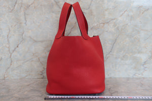 HERMES／エルメス ピコタンロックＭＭ トリヨンクレマンス ルージュカザック X刻印 ハンドバッグ 700040065