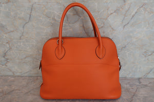 HERMES／BOLIDE 31 Clemence leather Orange □I Engraving Shoulder bag 600070142