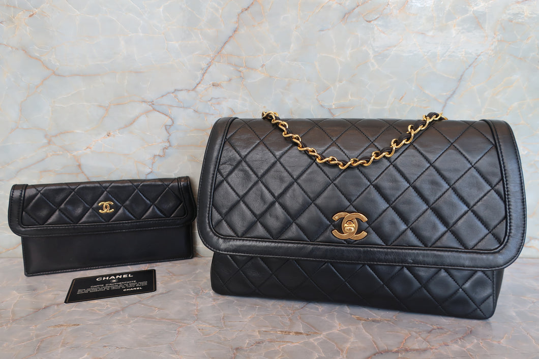 CHANEL/シャネル マトラッセチェーンショルダーバッグ ラムスキン ブラック/ゴールド金具 ショルダーバッグ 700090223