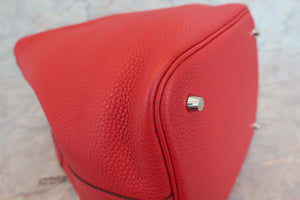 HERMES／エルメス ピコタンロックＭＭ トリヨンクレマンス ルージュカザック X刻印 ハンドバッグ 700040065