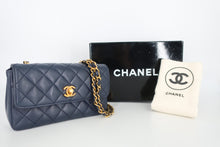 将图片加载到图库查看器，CHANEL/香奈儿 迷你CF 链条包 羊皮 Navy/Gold hardware(藏蓝色/金色金属) 肩背包 800100041
