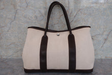 将图片加载到图库查看器，HERMES GARDEN PARTY PM Toile H/Leather Marron/Brown □I刻印 Tote bag 600090215
